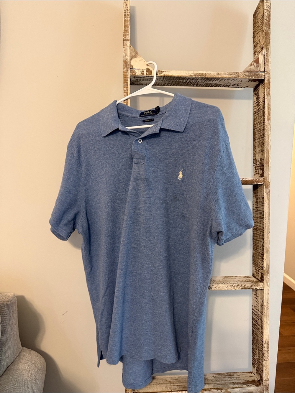 Polo by Ralph Lauren Heathered Blue Short-Sleeve Polo